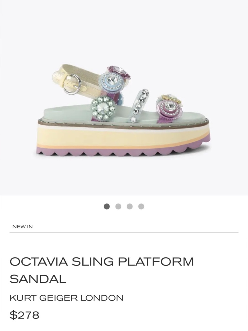 Kurt Geiger Octavia Sling Platform Sandal 12